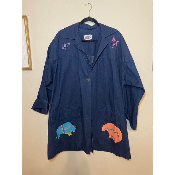 Hamilton Collection Jackets & Blazers - Vintage Art to Wear Kokopelli Native Inspired Eclectic Overshirt Statement Piece